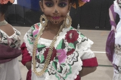 Little girl dressed up to perform, Hand tinted