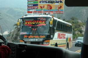 Bus passing us in Ecuador.