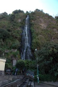 Waterfall in the town of Banos